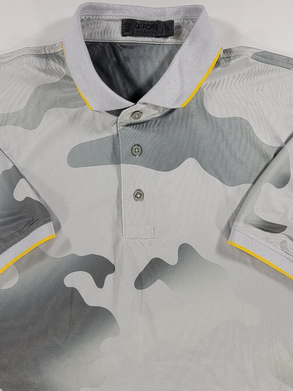 G/Fore Golf Polo Shirt Mens XL Gray Camo Performance Stretch G Fore